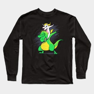 Unicorn T-Rex Dabbing Long Sleeve T-Shirt